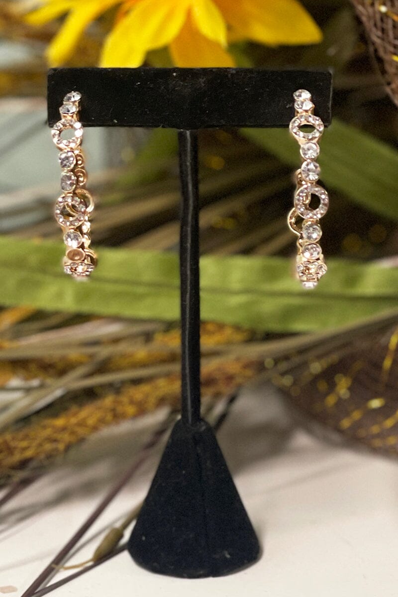 Crystal Hoop Earrings Jewelry Miso Gold 