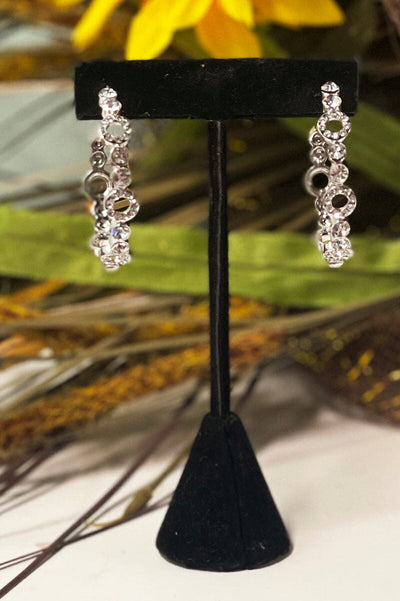 Crystal Hoop Earrings Jewelry Miso Silver 