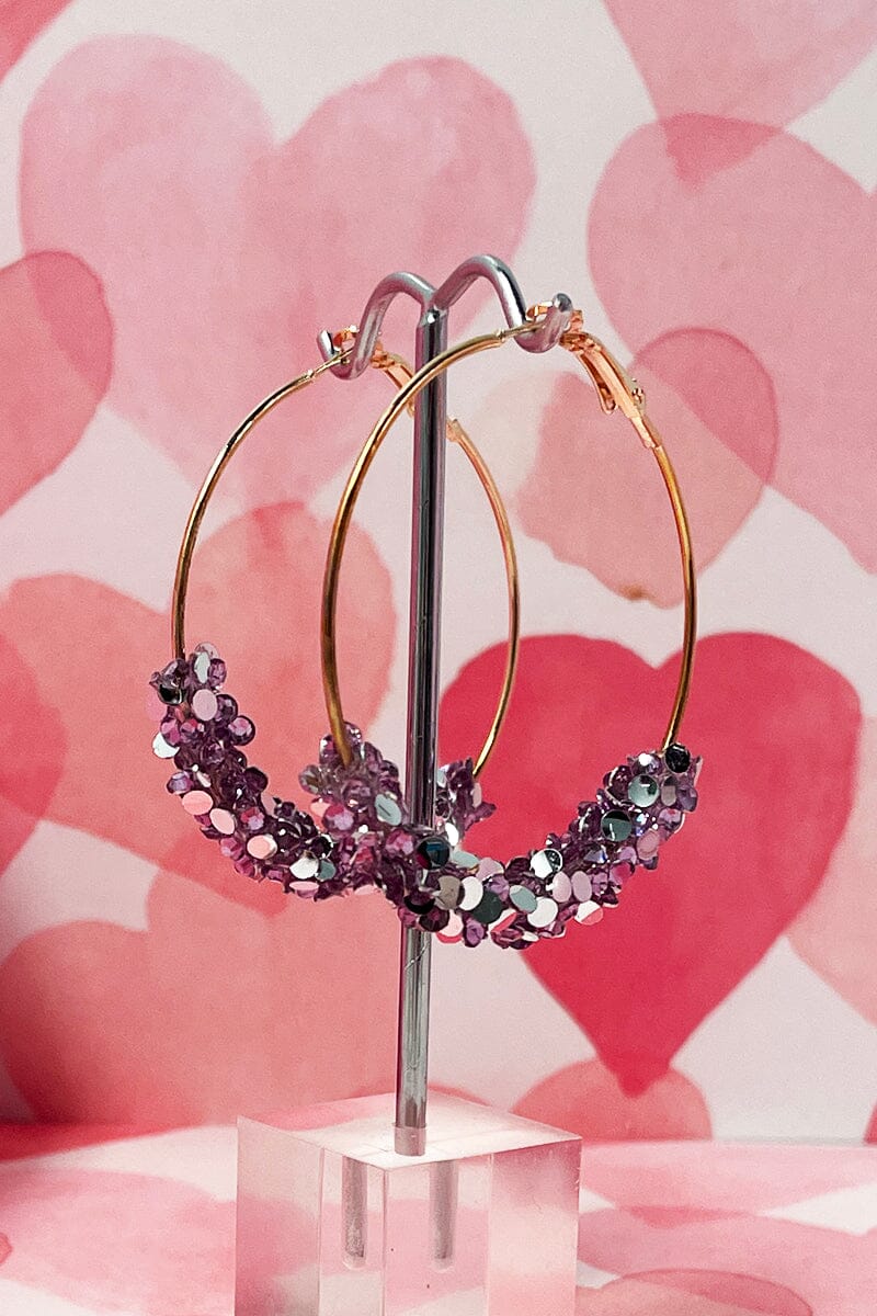 Glitter Hoop Earrings Jewelry miso 