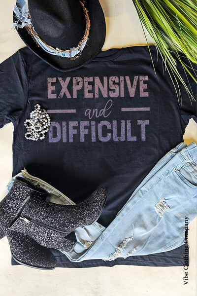 Expensive and Difficult Graphic Tee - Short Sleeve graphic tees VCC 