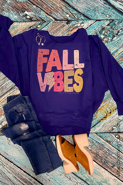 Fall Vibes Lightning Sweatshirt graphic tees VCC 