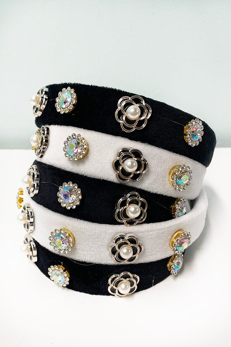 Pearl and Rhinestone Headbands accessories funteze 