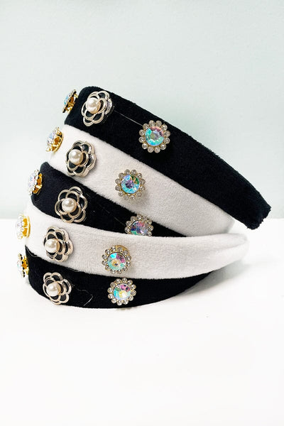 Pearl and Rhinestone Headbands accessories funteze 