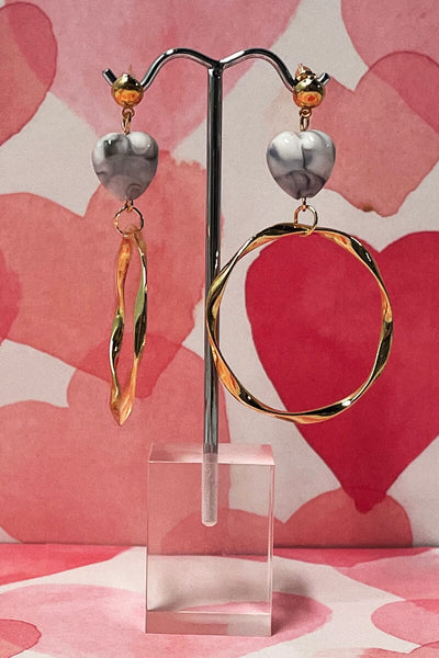 Heart Hoops Earrings earrings Miso White 