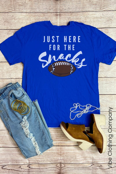 Here for the Snacks Graphic Tee: White Ink graphic tees VCC Small Blue 