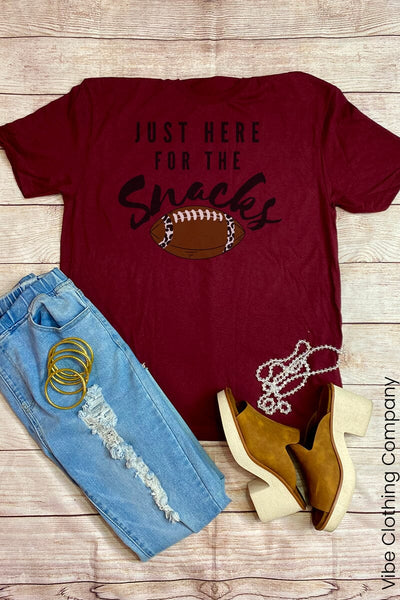 Here for the Snacks Graphic Tee: Black Ink graphic tees VCC Small Maroon 