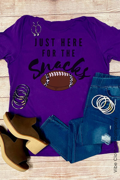 Here for the Snacks Graphic Tee: Black Ink graphic tees VCC Small Purple 