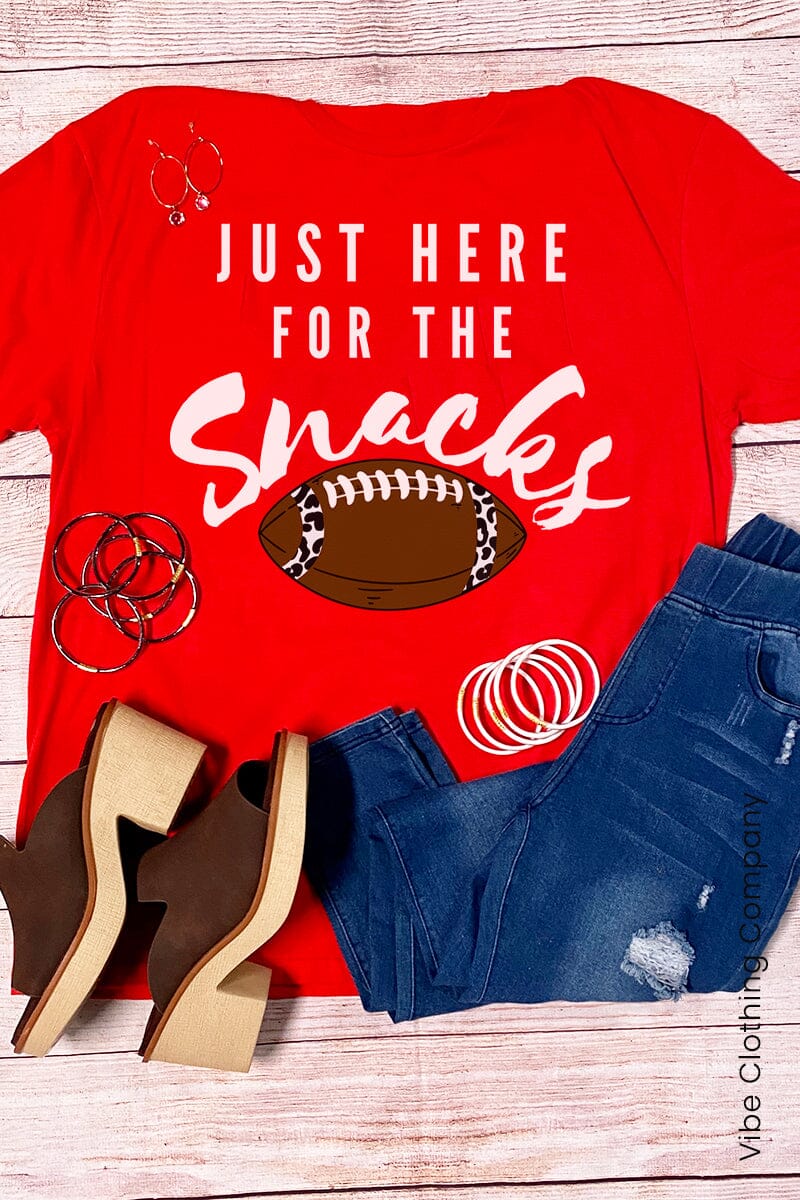 Here for the Snacks Graphic Tee: White Ink graphic tees VCC Small Red 