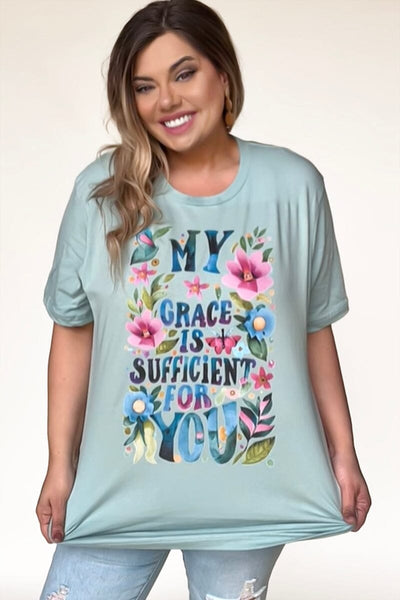 His Grace is Sufficient Graphic Tee graphic tees vcc 