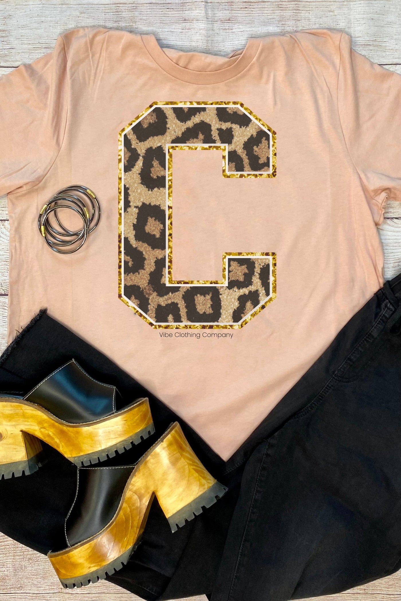 Initials A-M: Blush Graphic Tee, graphic tees VCC Small C 