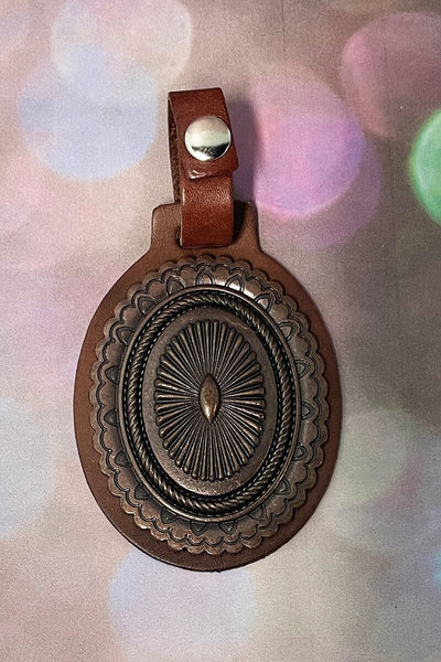 Rustic Necklace Clips Necklace Simple Style Leather Medallion 