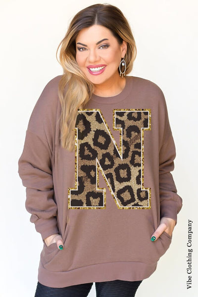 Mocha Initials N-Z: Graphic Sweatshirts graphic tees VCC L/XL N 