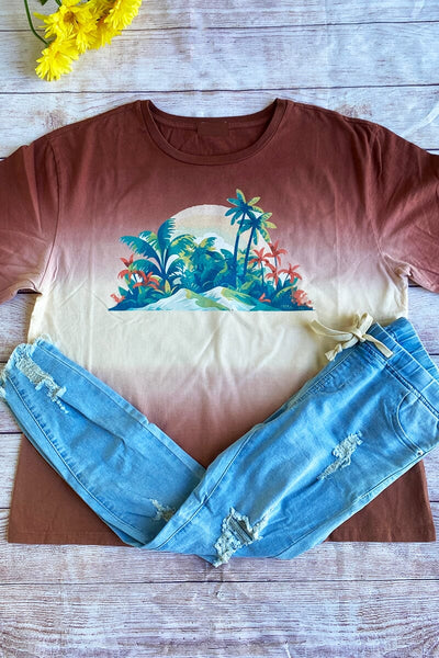 Tropical Island Graphic Top graphic tees vcc 