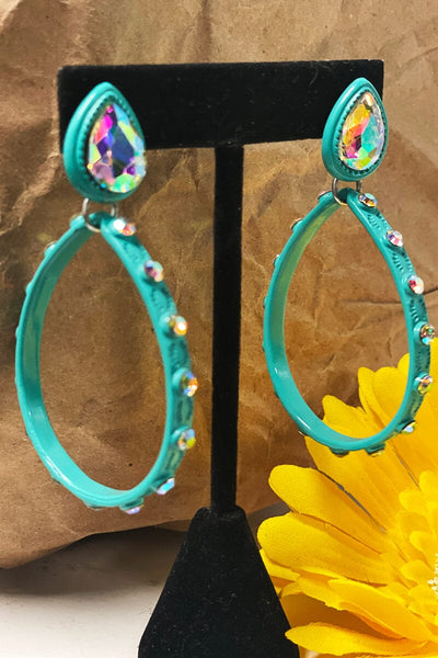 Turquoise and AB Earrings Jewelry Dallas Miso 