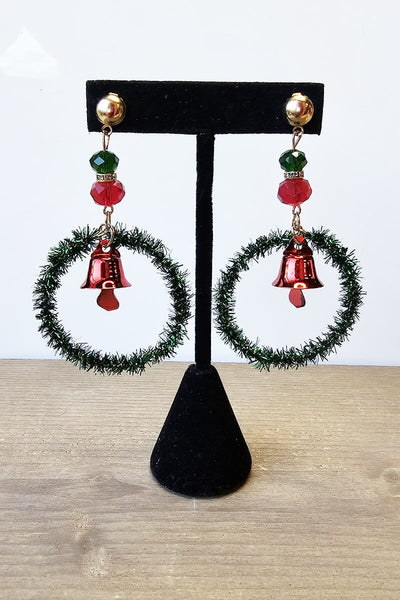 Christmas Wreath Earrings Jewelry Mark Green 