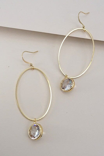 Cubic Zirconia Teardrop Earrings Earrings Wall to Wall Gold 