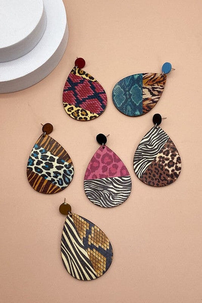 Wood Animal Print Earrings Jewelry Wall to Wall 