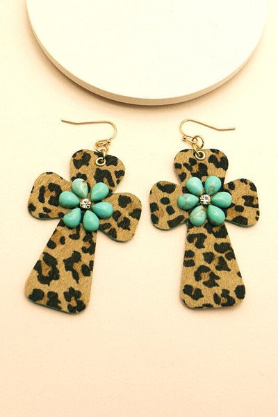 Cross Animal Earrings Jewelry Wall to Wall Turquoise 