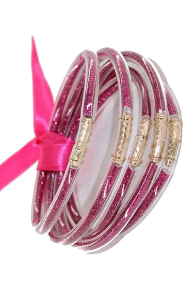 Buddhahoo Bracelet Set - 5 Bracelets MIA Hot Pink 