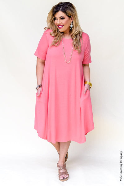 Chic Comfort Dresses Dress 001 Small Coral 