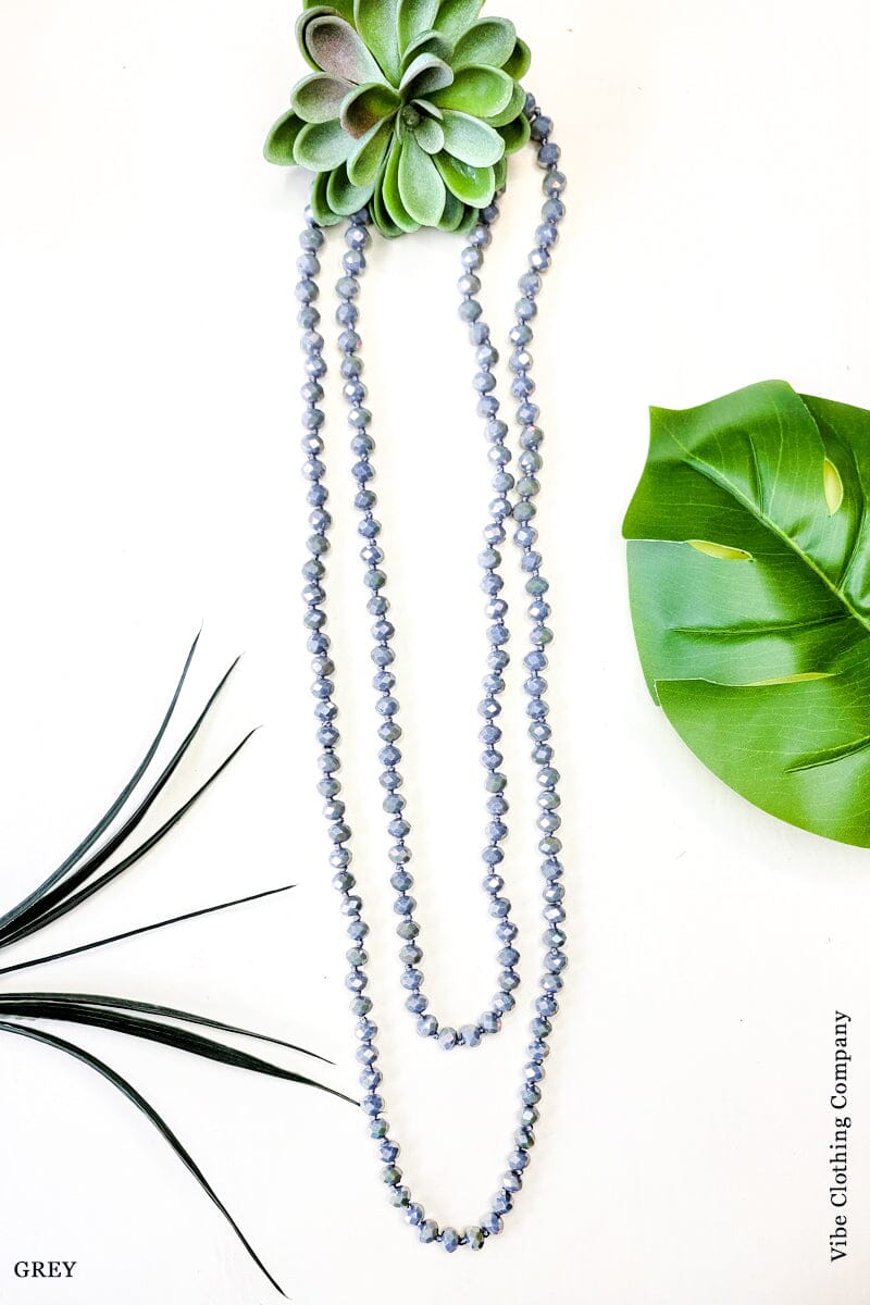 Wrap Necklaces 60" - All Colors jewelry ViVi Liam Jewelry Grey 