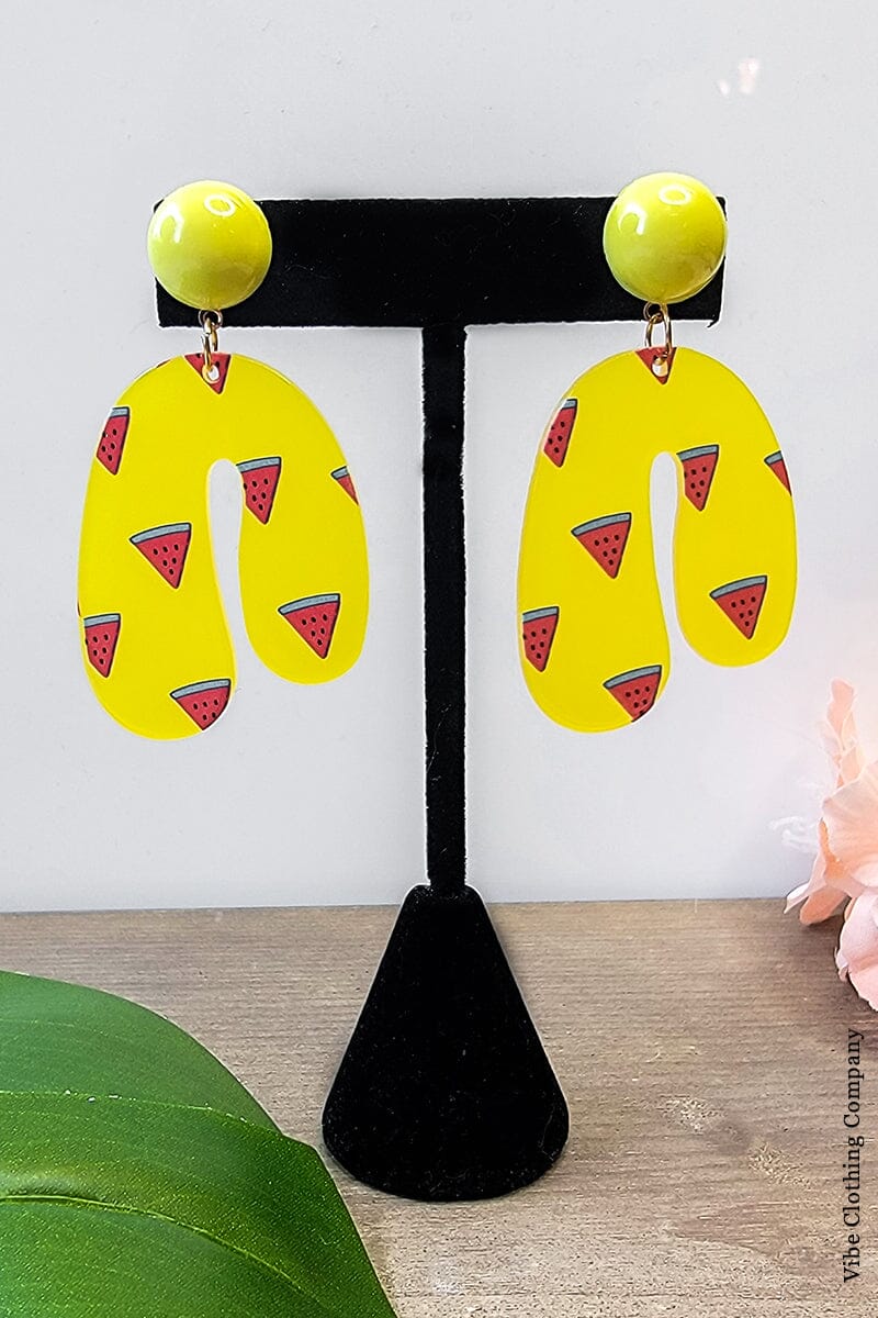 Acrylic Print Earrings earrings Miso Yellow 