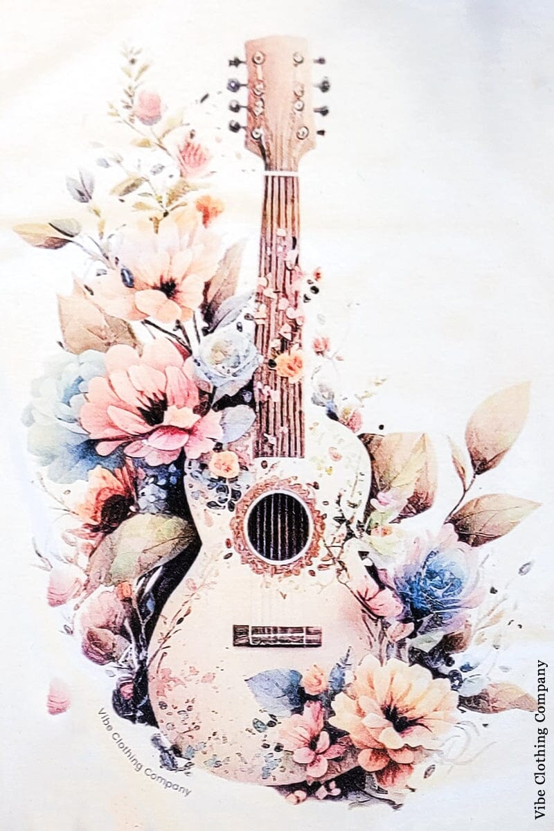 Floral Guitar Graphic Tee graphic tees Mark tee 