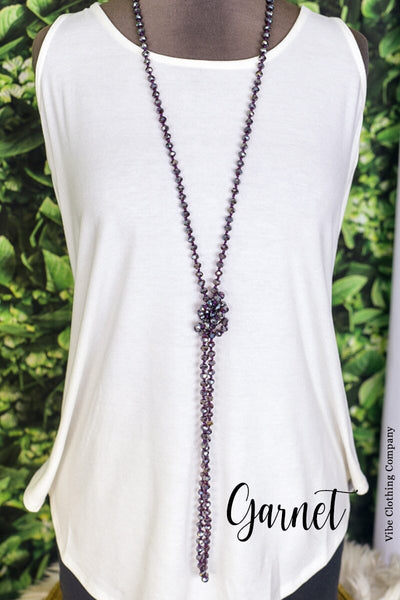 Wrap Necklaces 60" - All Colors jewelry ViVi Liam Jewelry Garnet 