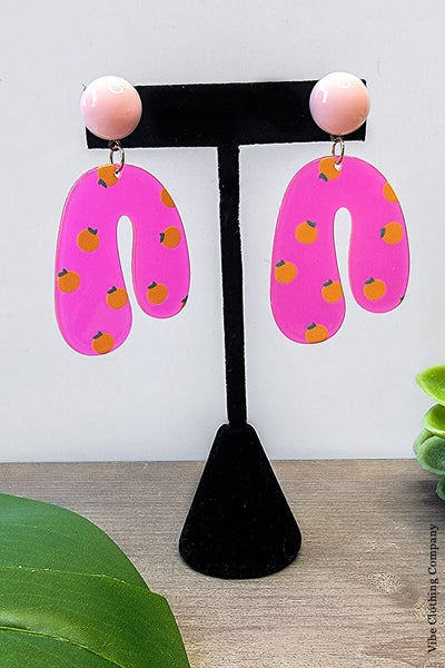 Acrylic Print Earrings earrings Miso Pink 