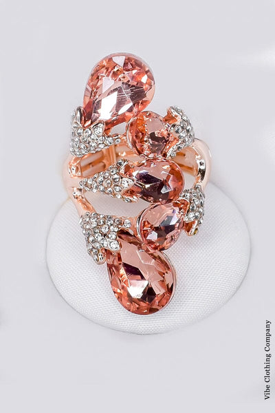 Adorned Crystal Rings Jewelry wona Rose Gold 