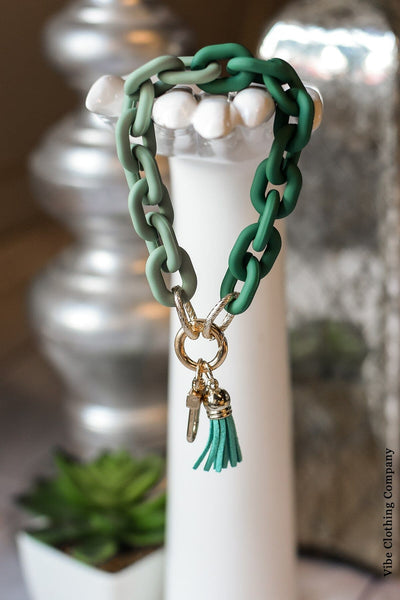 Chunky Chain Key Ring Bracelets gift MYS Green 