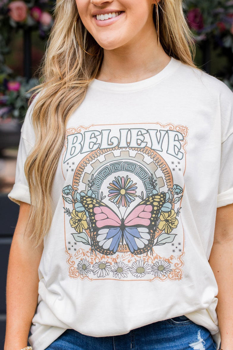 Believe in Butterflies Graphic Tee graphic tees Mark tee 