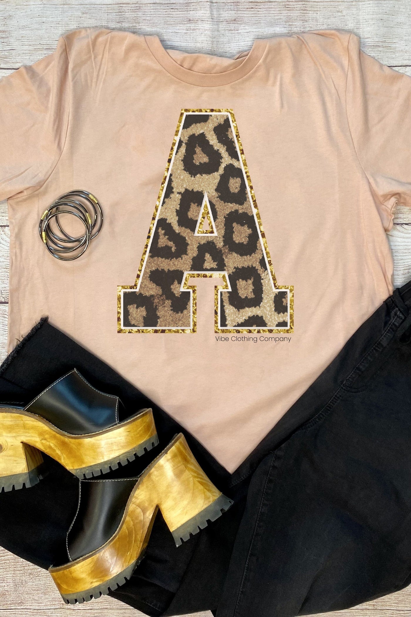 Initials A-M: Blush Graphic Tee, graphic tees VCC Small A 