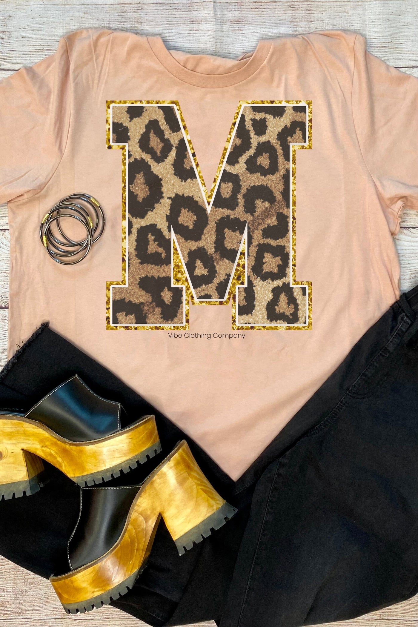 Initials A-M: Blush Graphic Tee graphic tees VCC Small M 