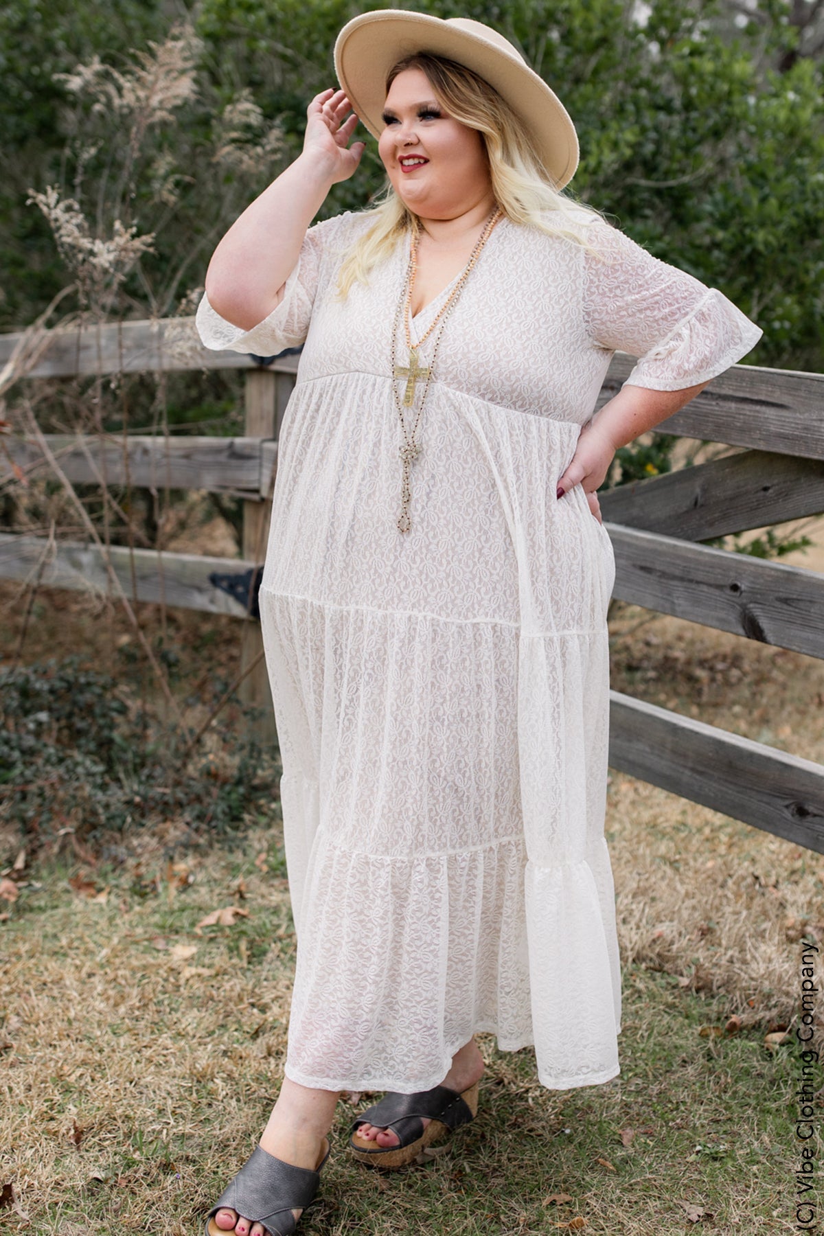 Easy to Love Lace Maxi Dress p&rose 1X 