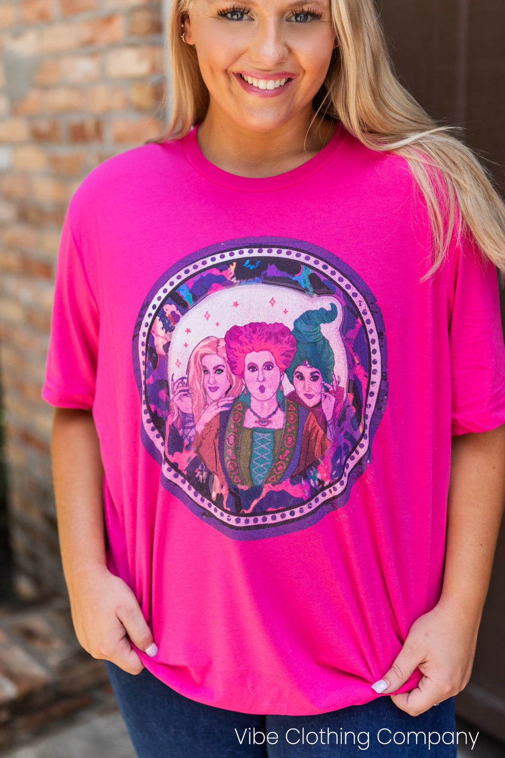 Hocus Pocus Round Up Graphic Tee graphic tees VCC Small Pink 