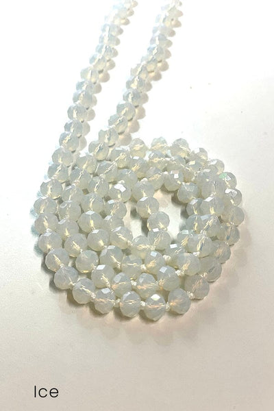 Glass Bead Necklaces - 34" Necklace Ava Capri Ice 