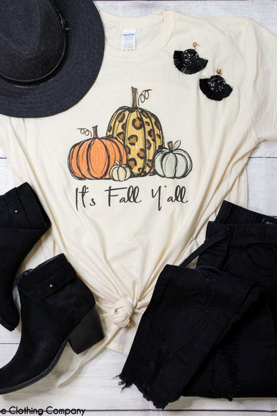 It's Fall Y'all Graphic Tee graphic tees Mark tee Small Vintage White 