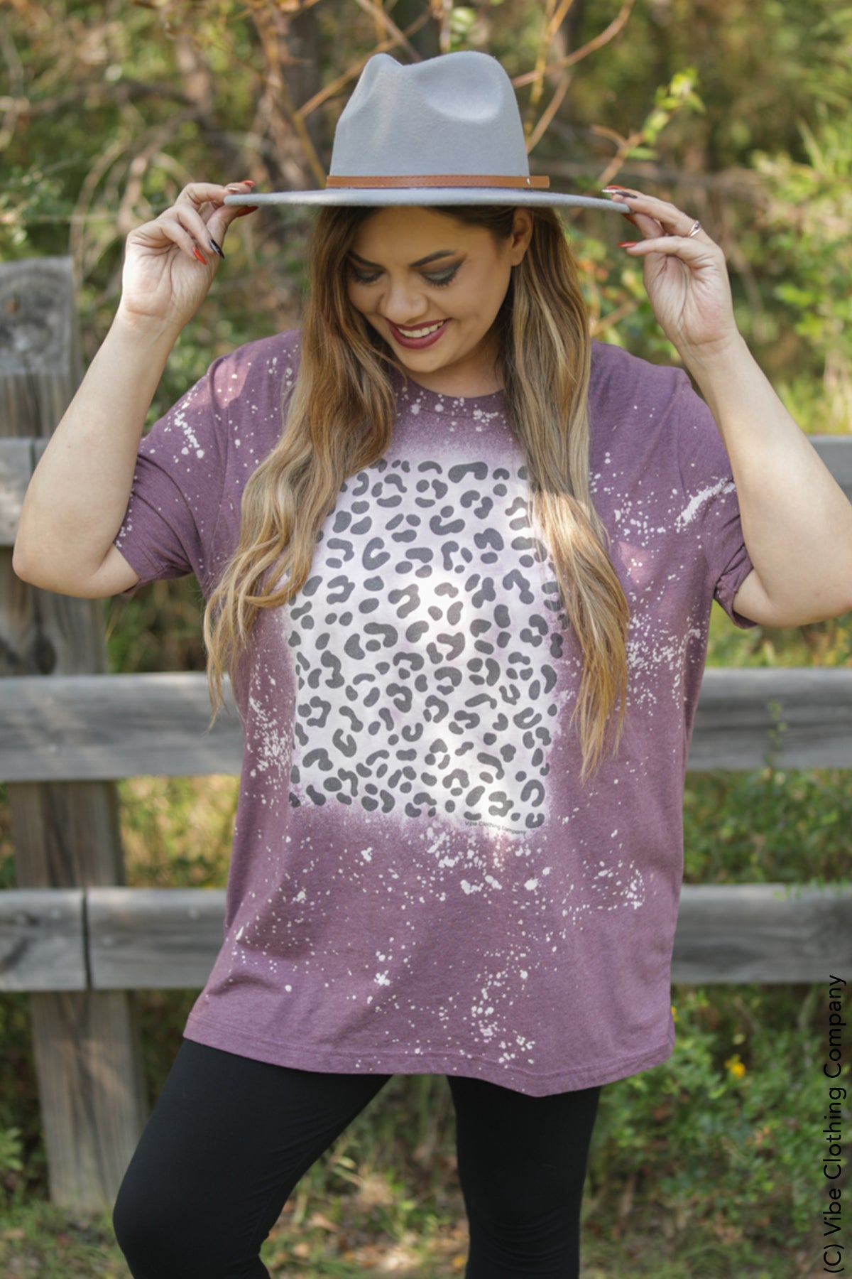 Leopard Bleached Graphic Tee graphic tees Mark tee XL Purple 