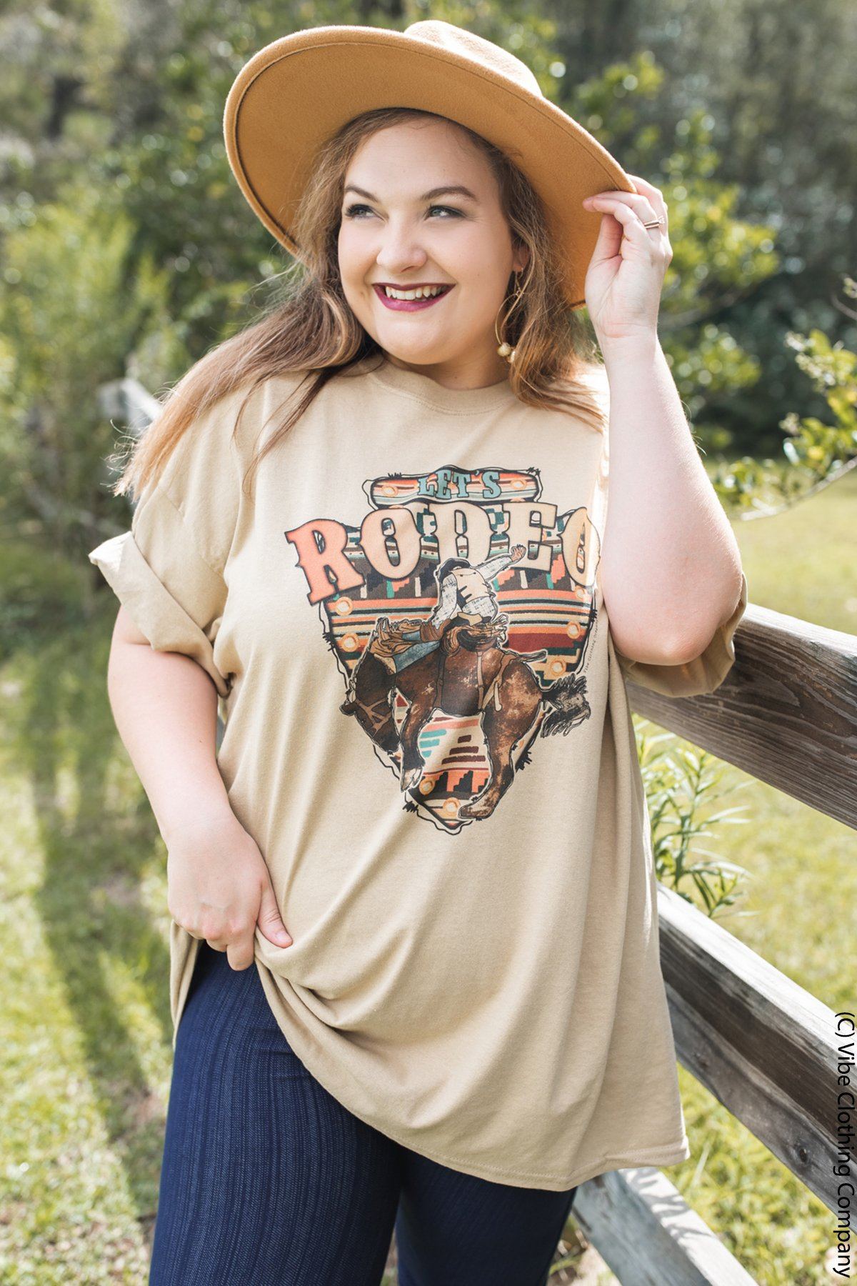 Let's Rodeo Graphic Tee graphic tees Mark tee Small Tan 
