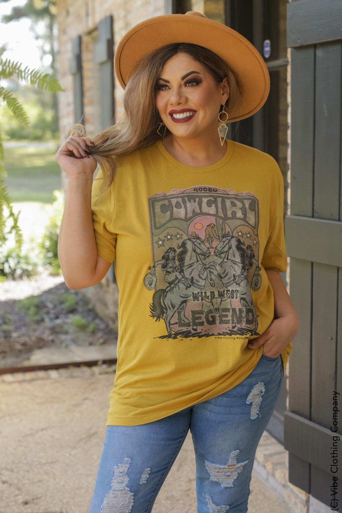 Rodeo Girl Graphic Tee graphic tees Mark tee Small Mustard 