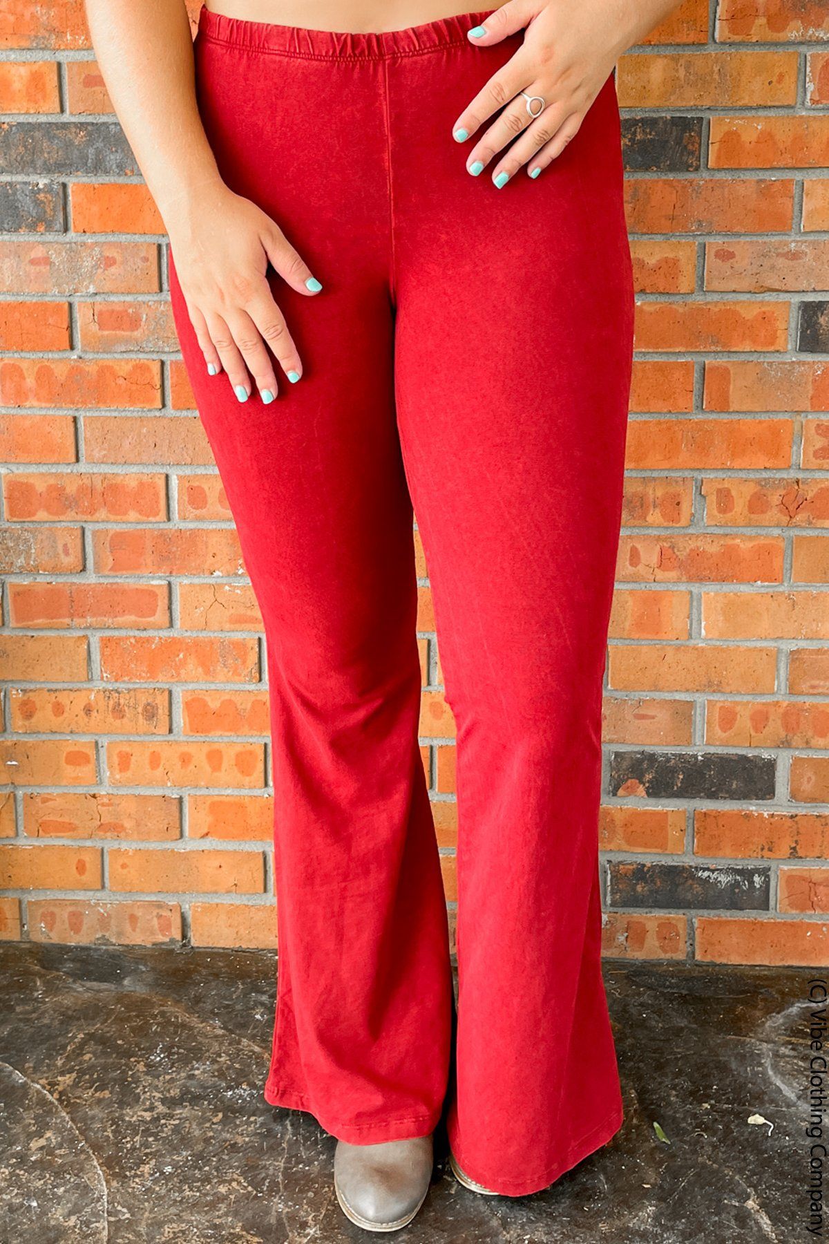 Red Flare Pants | Plus Size Bell Bottoms | All American Flares - Ruby Red Bottoms Vibe Clothing Company 