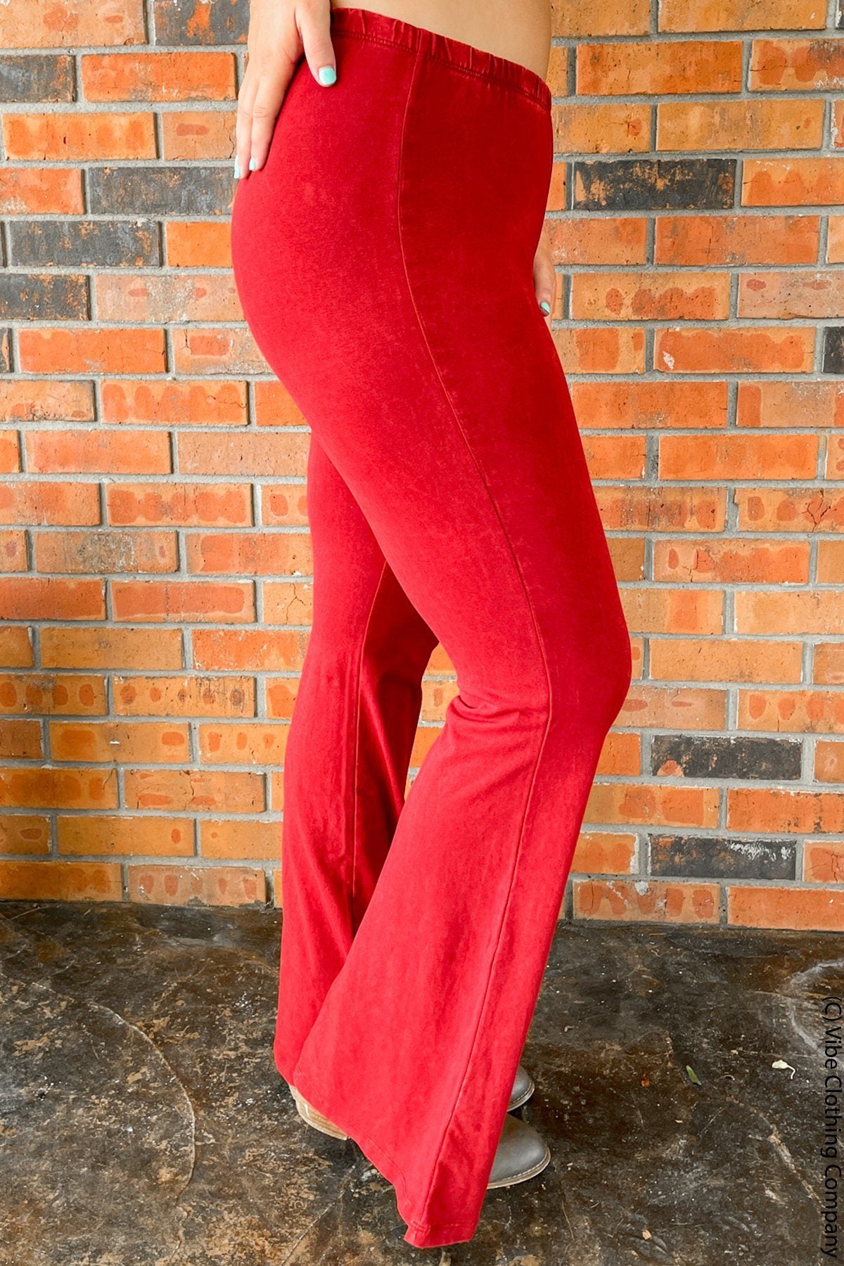 Red Flare Pants | Plus Size Bell Bottoms | All American Flares - Ruby Red Bottoms Vibe Clothing Company 