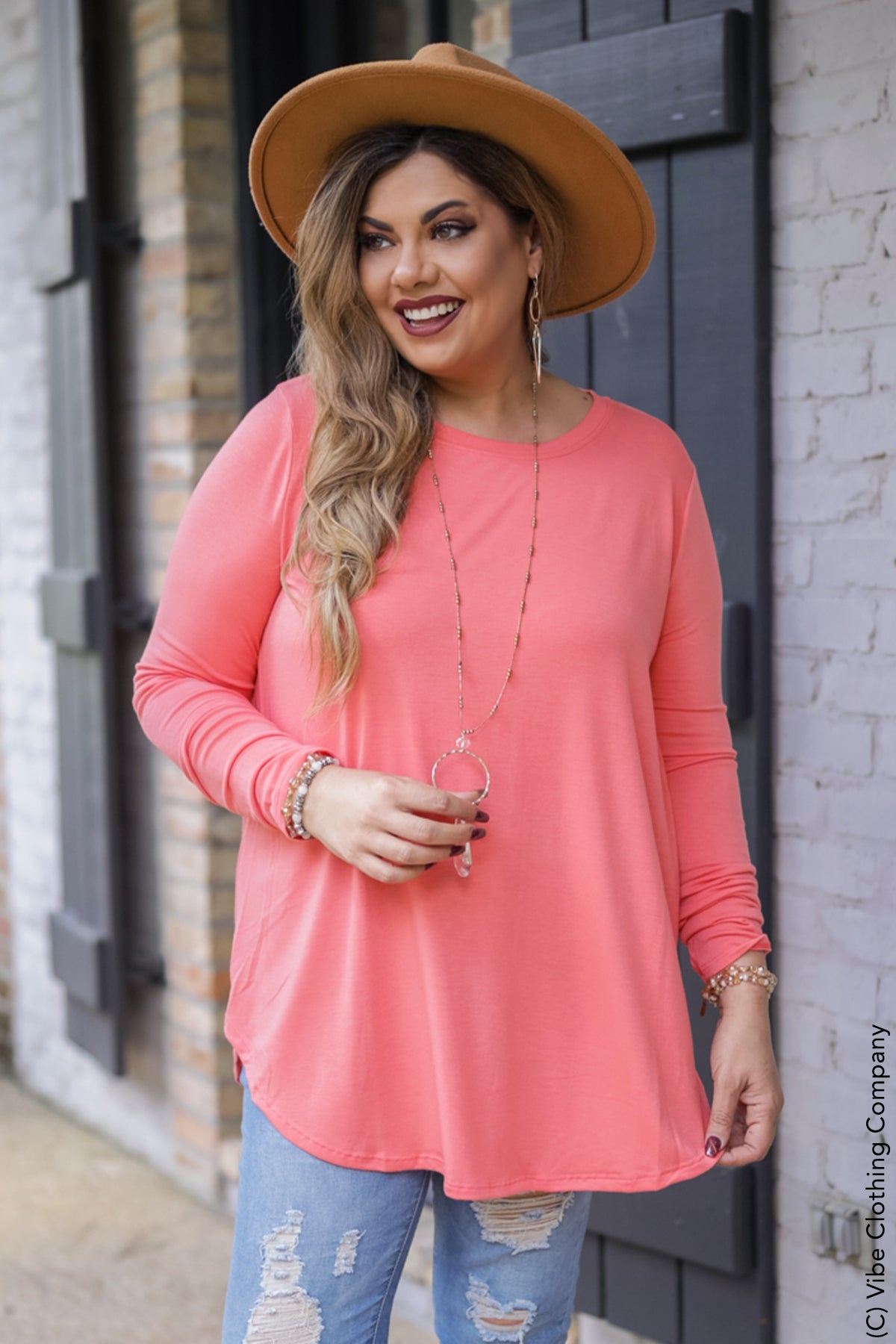 Run to You Tops BASICS 001 Small Dk Coral 