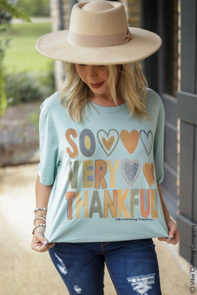So Very Thankful Graphic Tee graphic tees VCC Small Sage 
