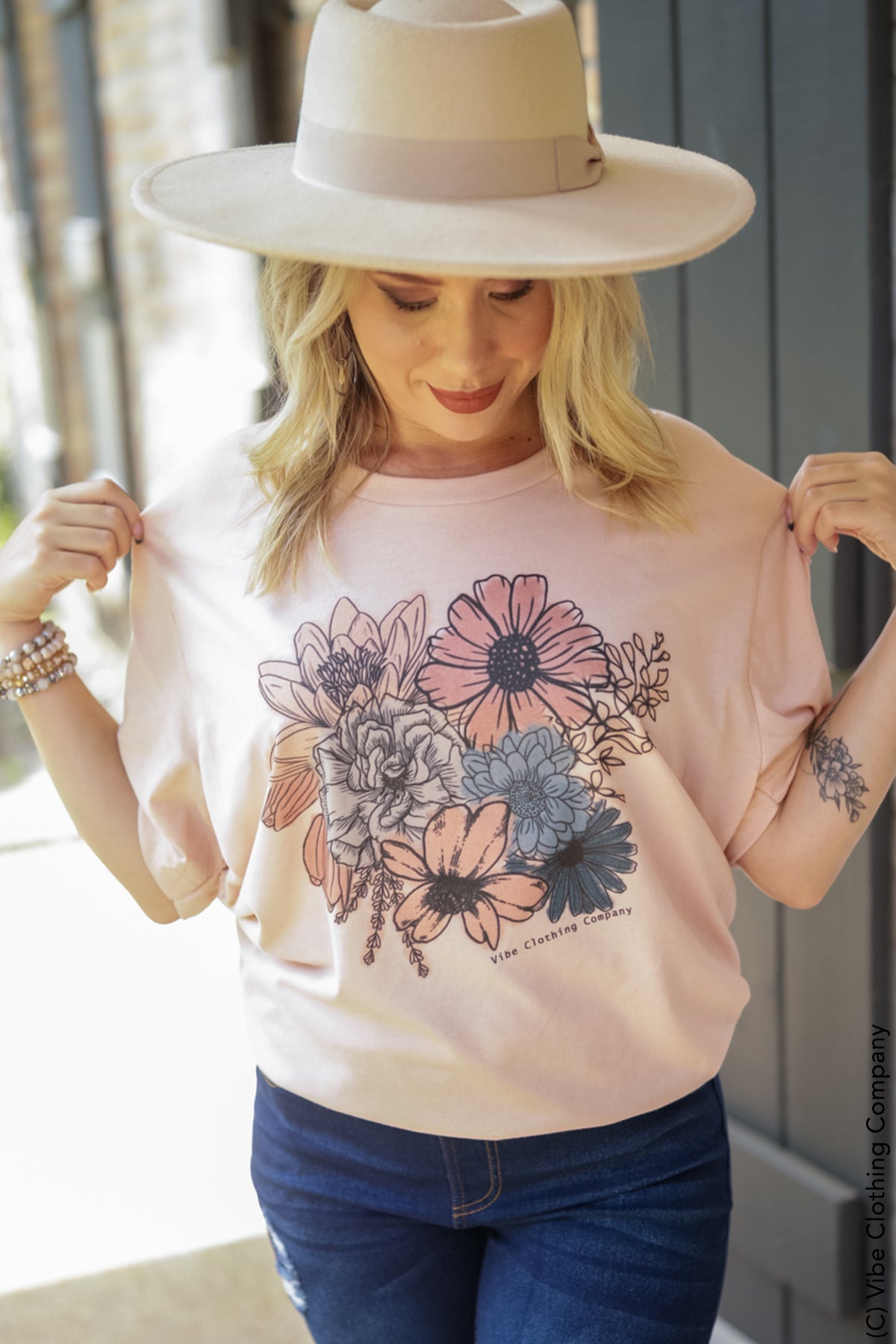 Watercolor Bouquet Graphic Tee graphic tees VCC 