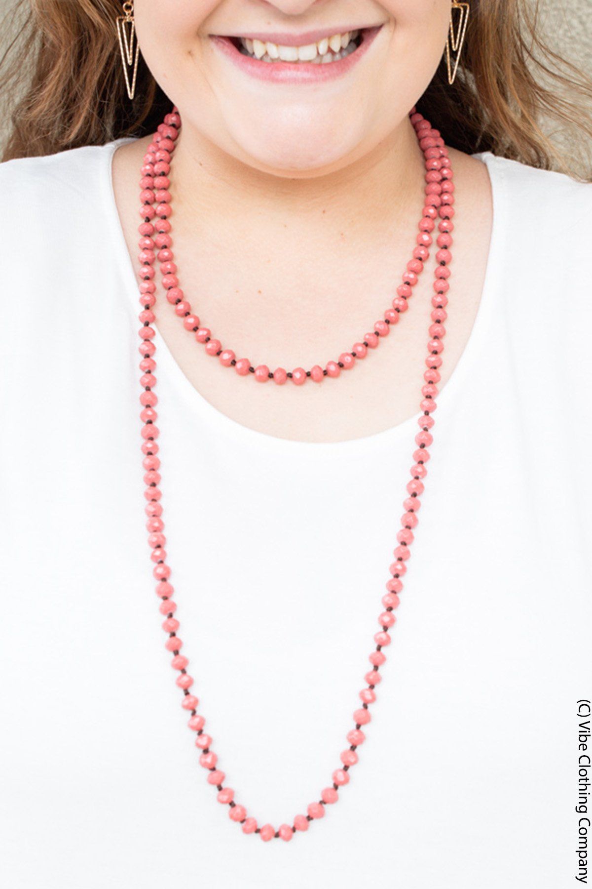 Wrap Necklaces 60" - All Colors jewelry ViVi Liam Jewelry Coral 
