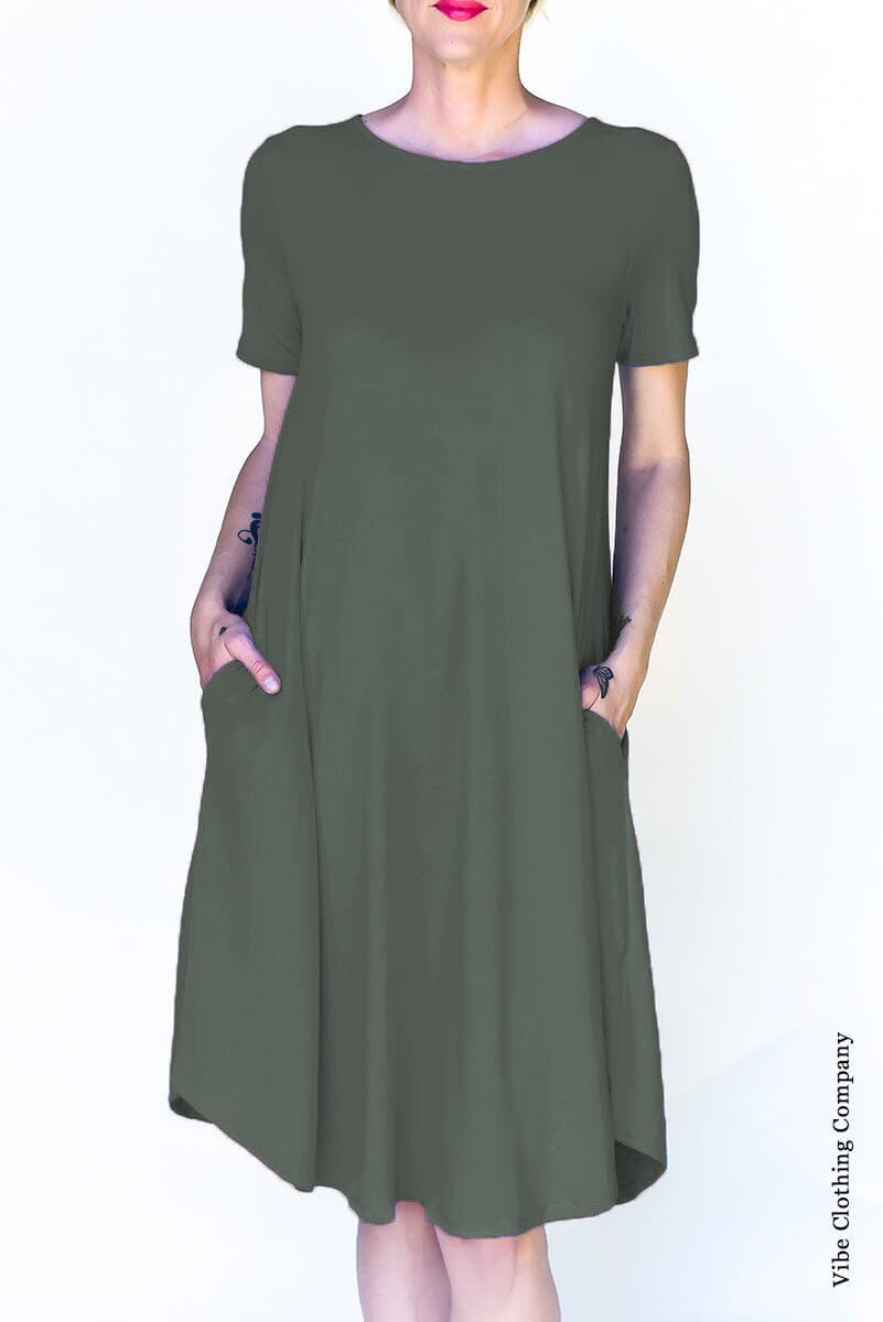 Chic Comfort Dresses Dress 001 Small Olive 