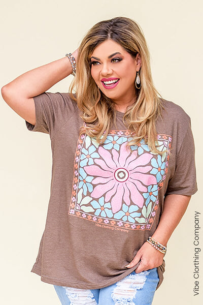 Floral Tile Graphic Tee graphic tees VCC 