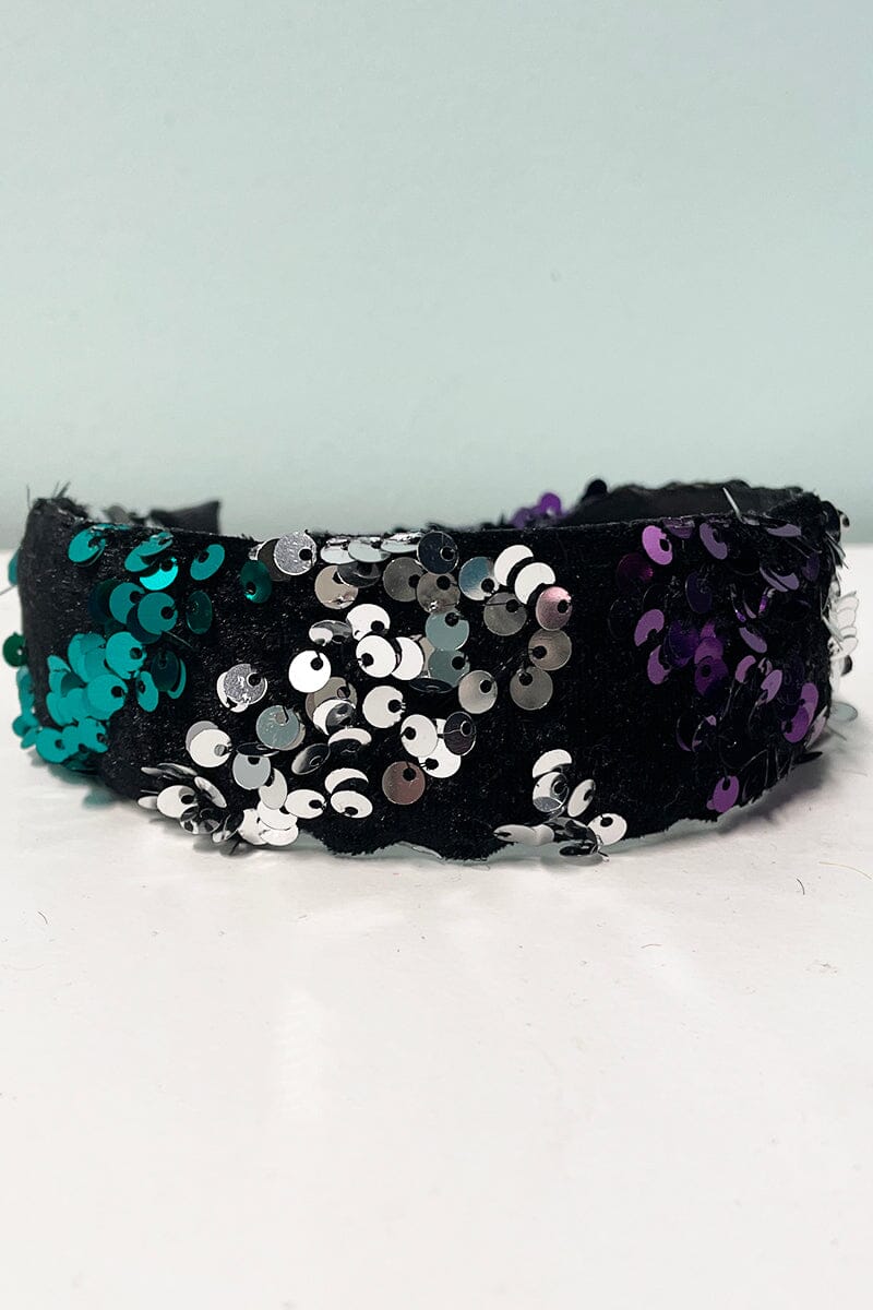 Black Sequin Headbands-Hubfest accessories funteze Purple/Green 